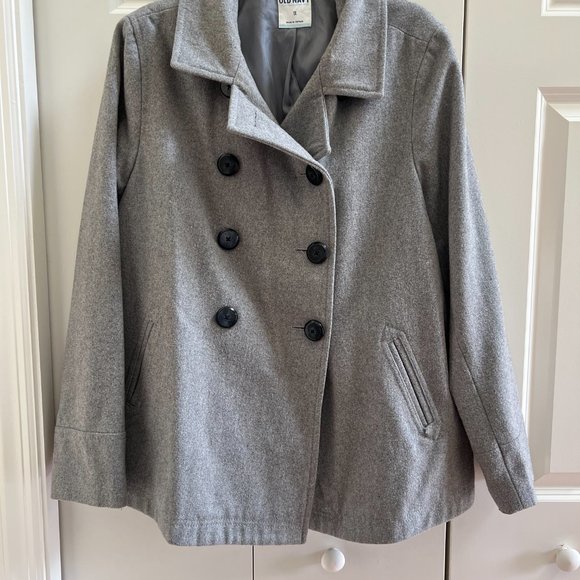 Old Navy Gray Pea Coat - Picture 2 of 11